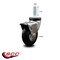 Service Caster 3 Inch Chrome Hooded Neoprene Rubber 5/16 Inch Threaded Stem Caster with Brake SCC-TS03S310-NPRB-BC-B-5161815 - alternate 4